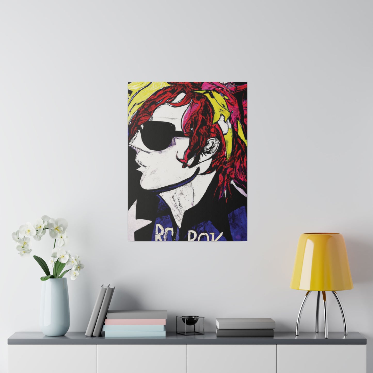 7561C - Rockstar Painting Print | Face | Abstract | Poster | Home Decor | Wall Art | Music Art | Canvas