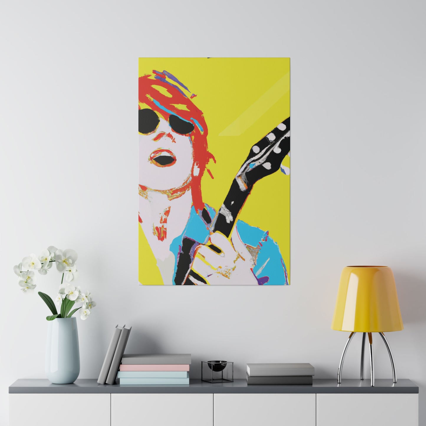 846Q - Rockstar Painting Print | Face | Abstract | Poster | Home Decor | Wall Art | Music Art | Canvas