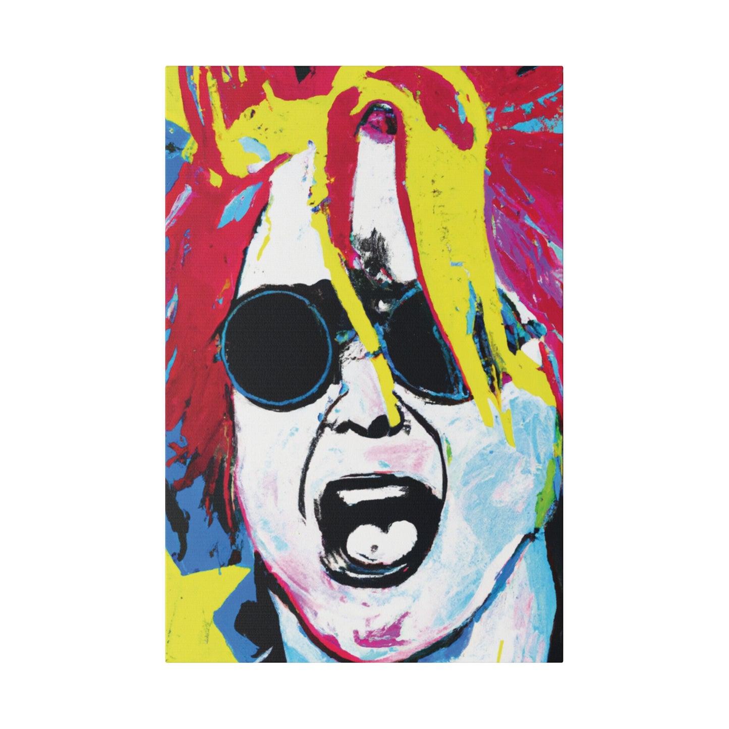 9456X - Rockstar Painting Print | Face | Abstract | Poster | Home Decor | Wall Art | Music Art | Canvas