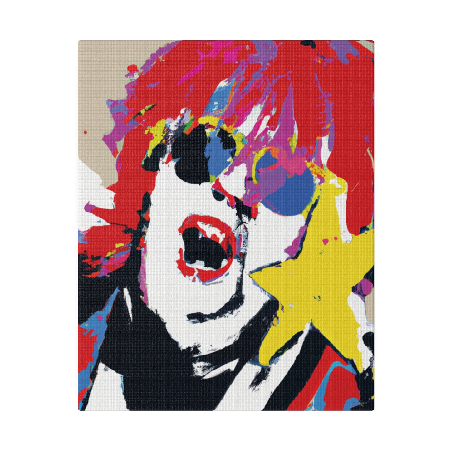 8717H - Rockstar Painting Print | Face | Abstract | Poster | Home Decor | Wall Art | Music Art | Canvas