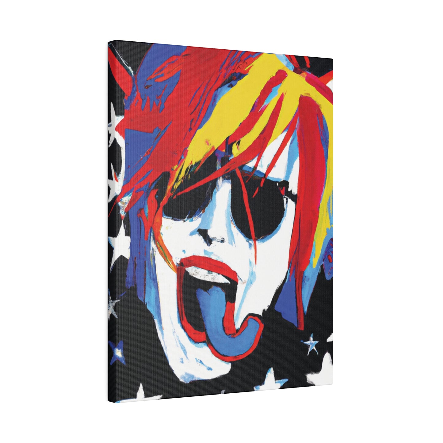 5376Y - Rockstar Painting Print | Face | Abstract | Poster | Home Decor | Wall Art | Music Art | Canvas