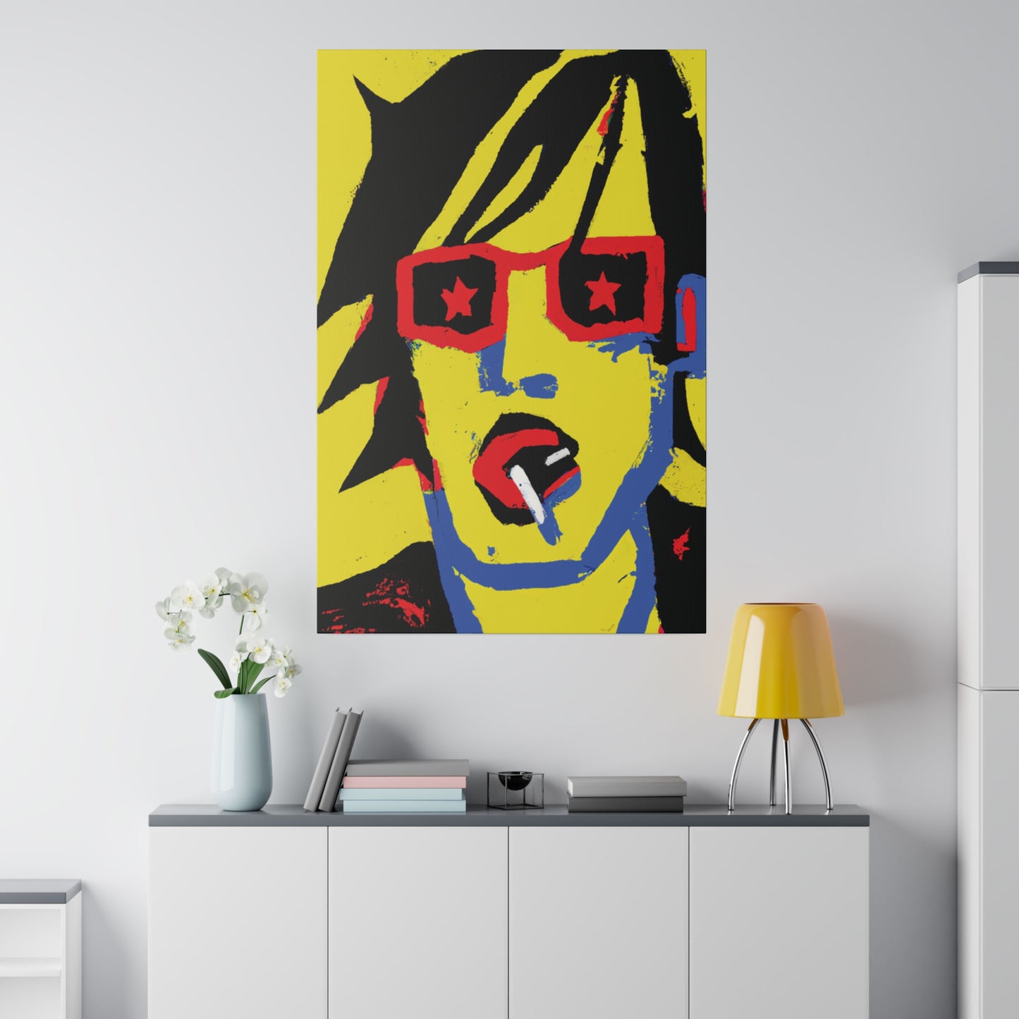 4745B - Rockstar Painting Print | Face | Abstract | Poster | Home Decor | Wall Art | Music Art | Canvas