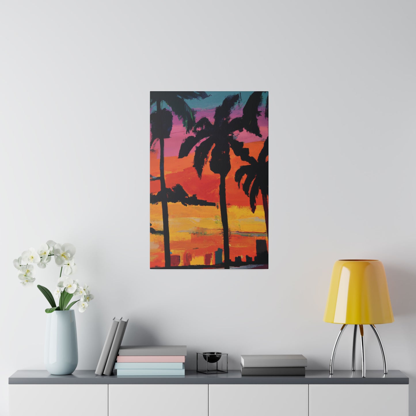 7389S - Miami Beach Sunset Painting Print | Miami | Beach | Sunset | Poster | Home Decor | Wall Art | Canvas