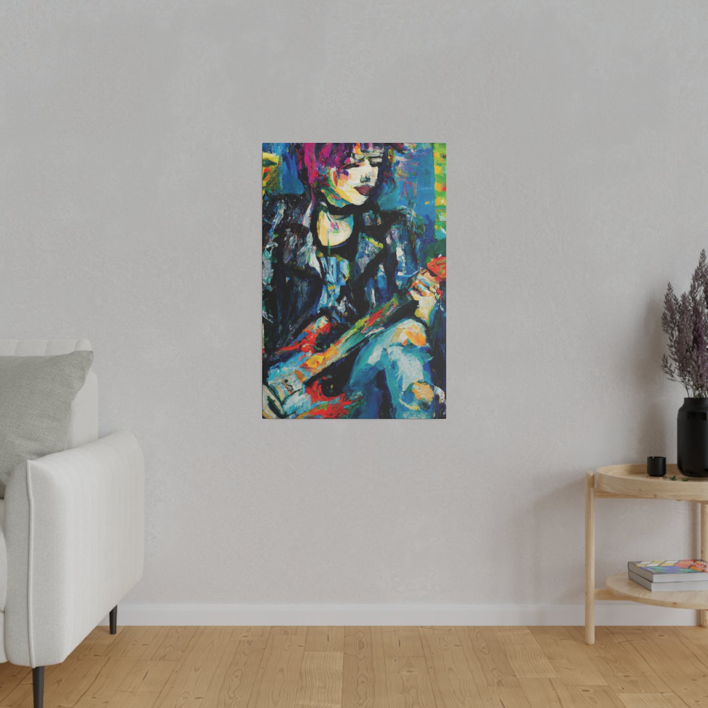 9733T - Rockstar Oil Painting Style Print | Poster | Home Decor | Wall Art | Music Art | Canvas