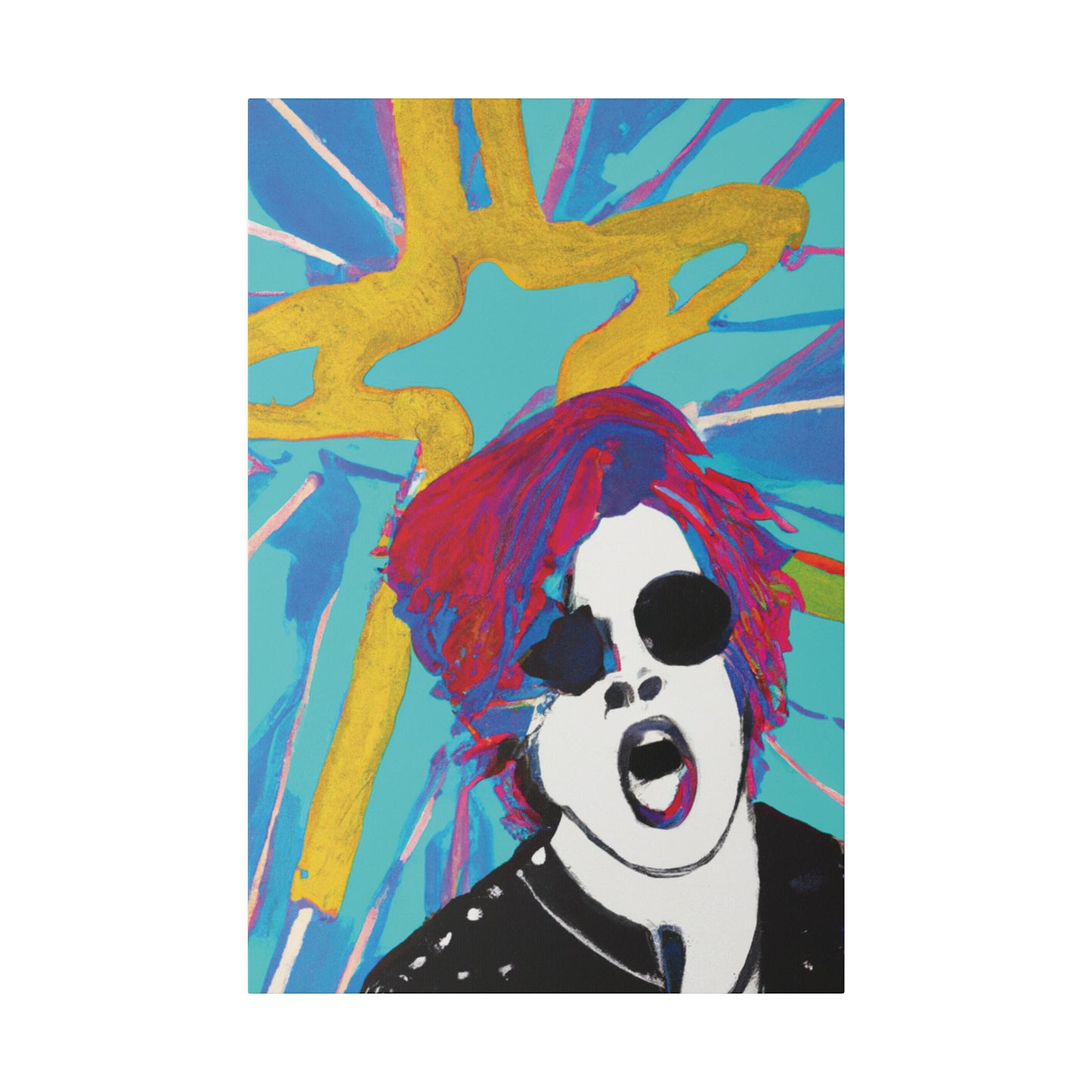 4567A - Rockstar Painting Print | Face | Abstract | Poster | Home Decor | Wall Art | Music Art | Canvas