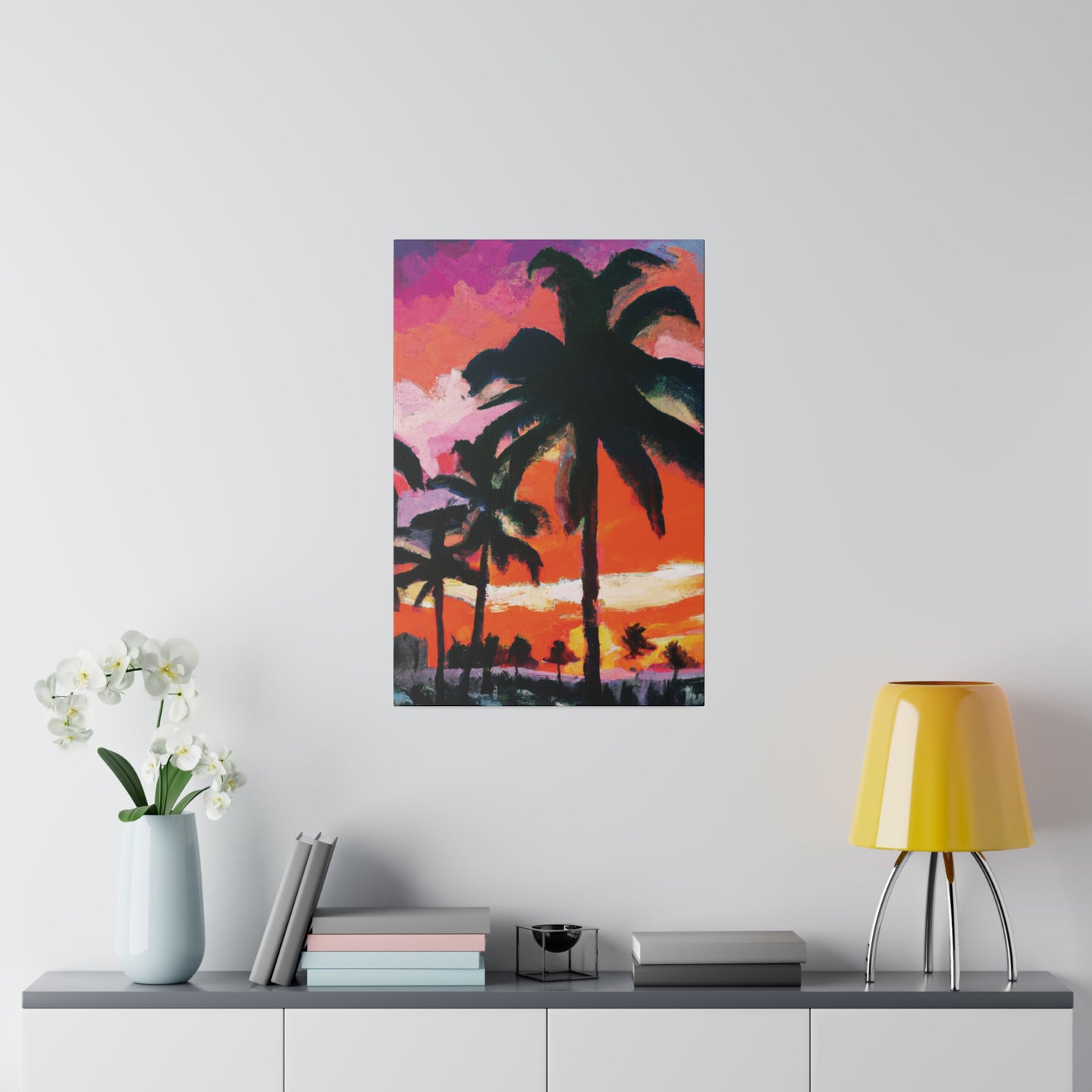 2734M - Miami Beach Sunset Painting Print | Miami | Beach | Sunset | Poster | Home Decor | Wall Art | Canvas