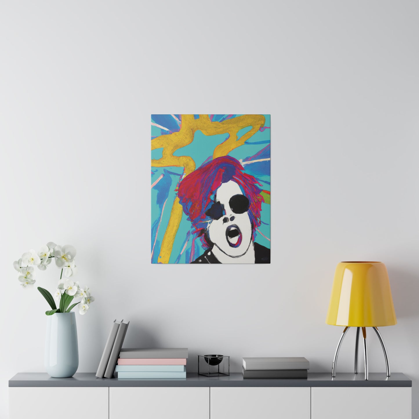 4567A - Rockstar Painting Print | Face | Abstract | Poster | Home Decor | Wall Art | Music Art | Canvas