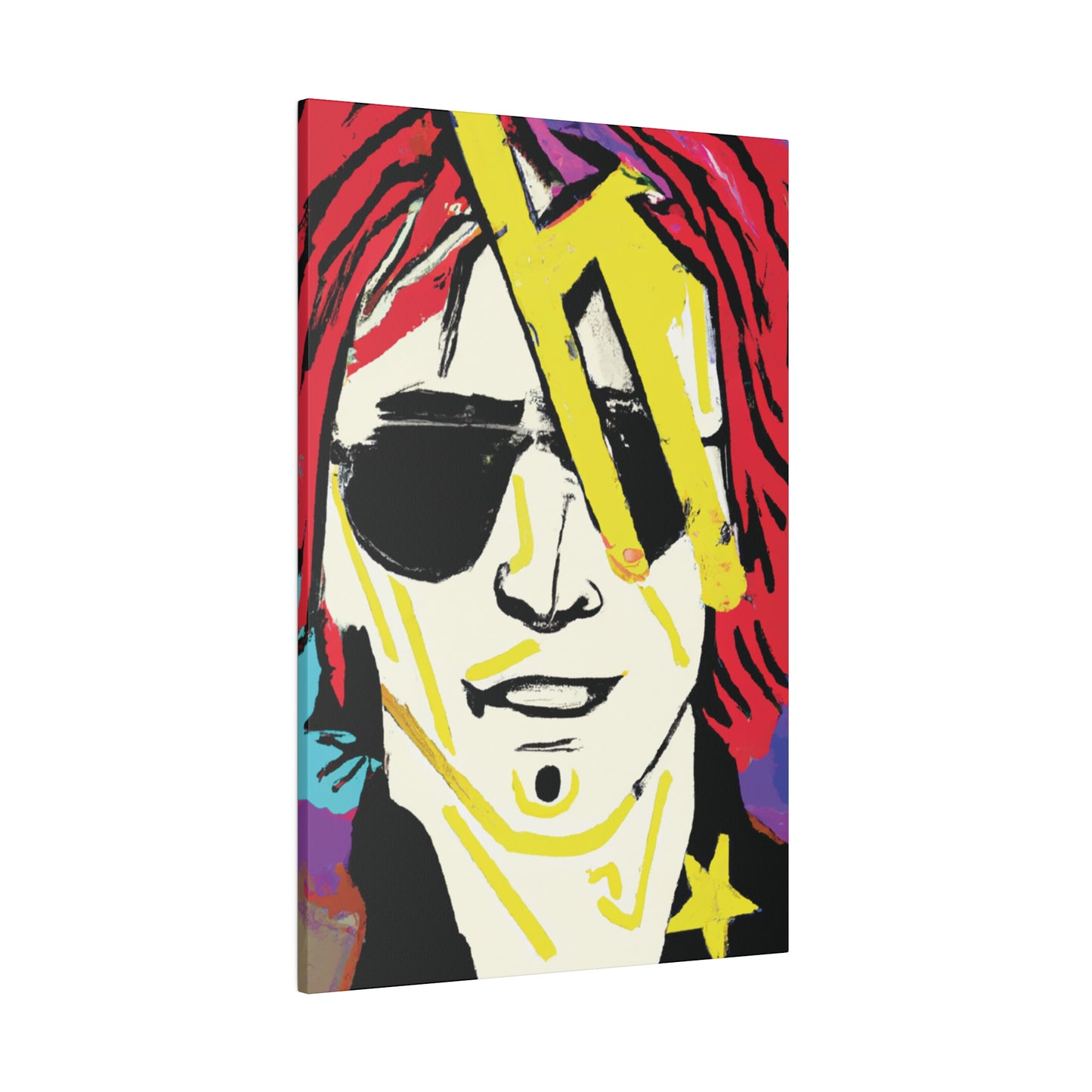 7106Z - Rockstar Painting Print | Face | Abstract | Poster | Home Decor | Wall Art | Music Art | Canvas