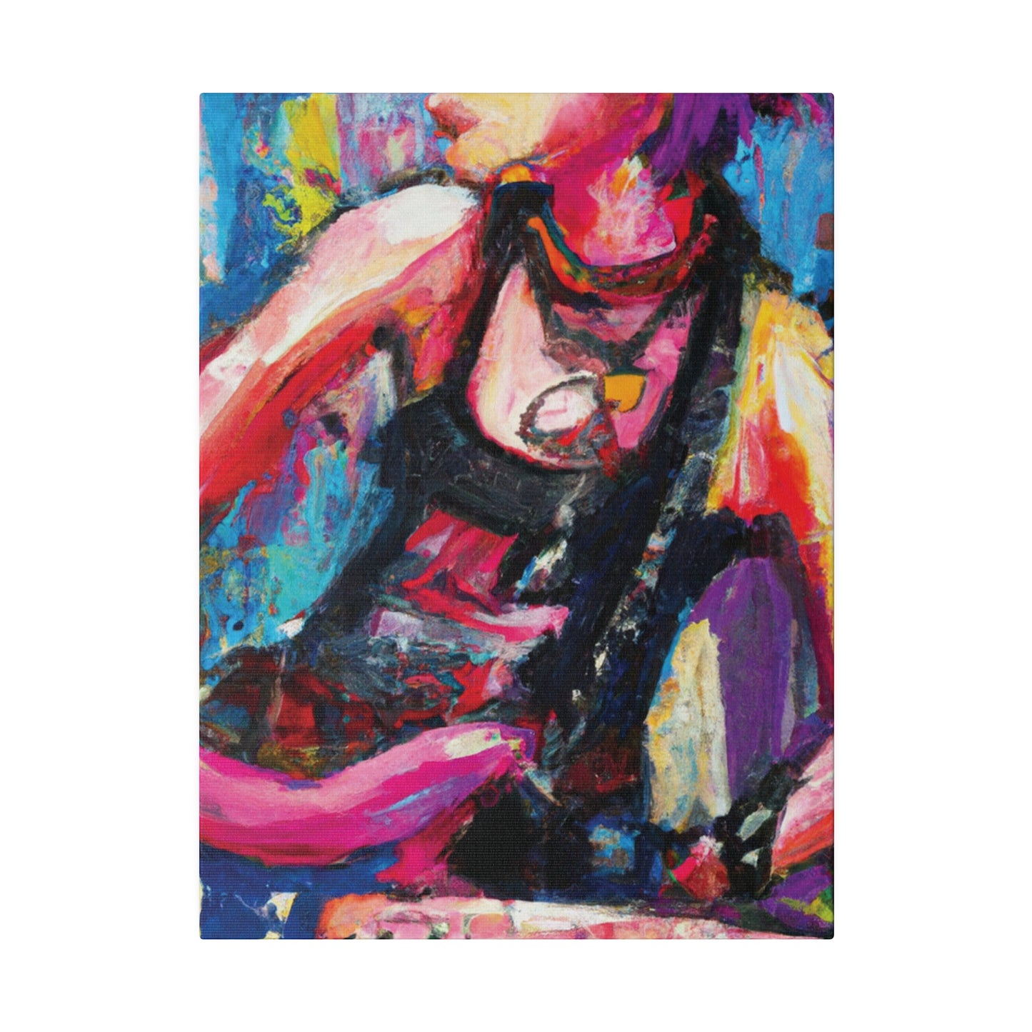 7793Y - Rockstar Oil Painting Style Print | Poster | Home Decor | Wall Art | Music Art | Canvas