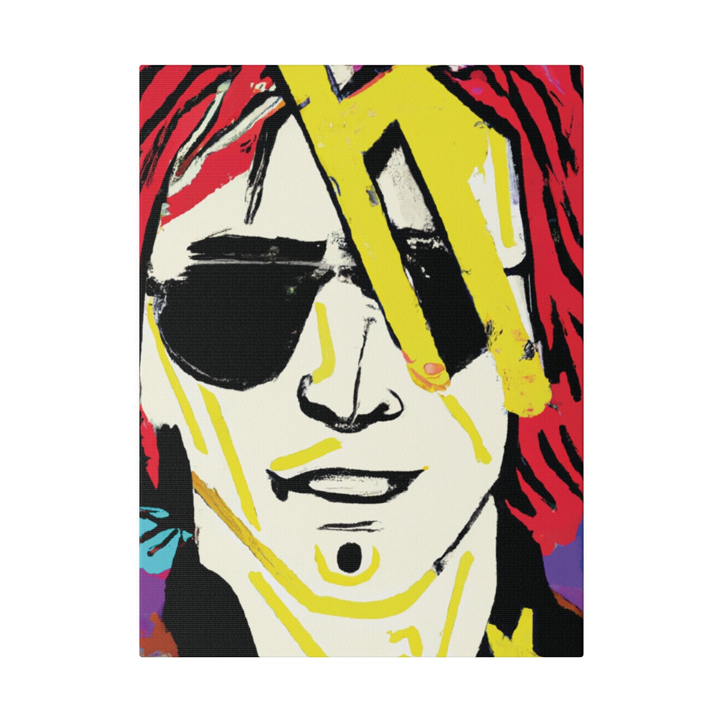 7106Z - Rockstar Painting Print | Face | Abstract | Poster | Home Decor | Wall Art | Music Art | Canvas