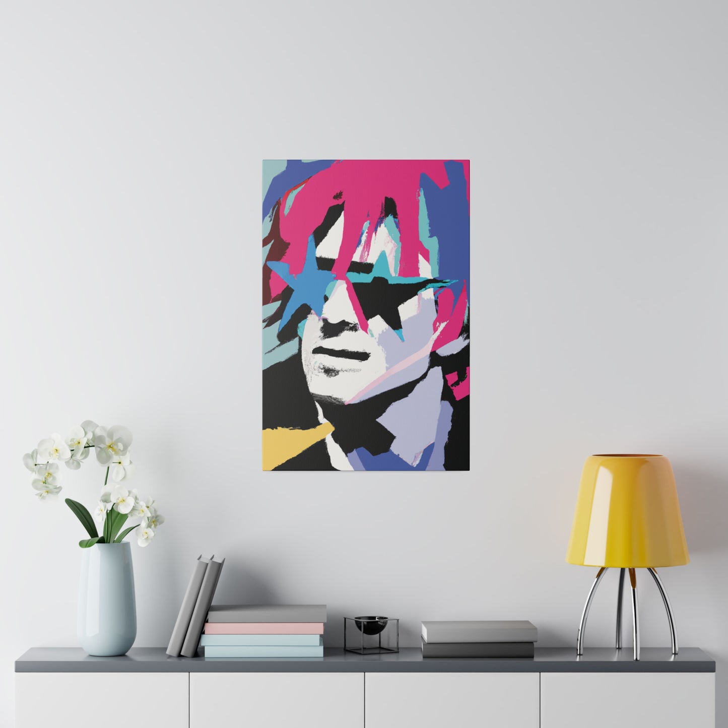 9345V - Rockstar Painting Print | Face | Abstract | Poster | Home Decor | Wall Art | Music Art | Canvas