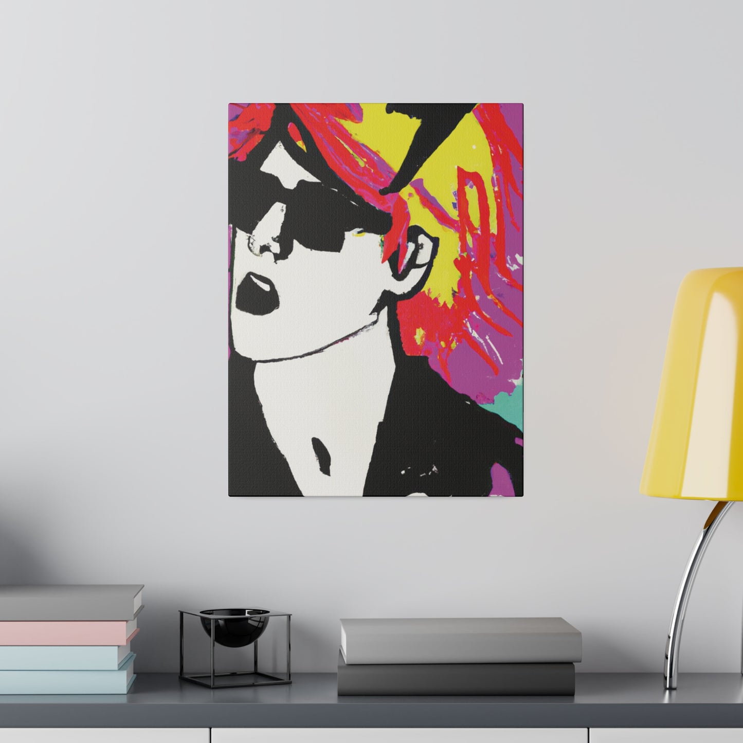 3769T - Rockstar Painting Print | Face | Abstract | Poster | Home Decor | Wall Art | Music Art | Canvas