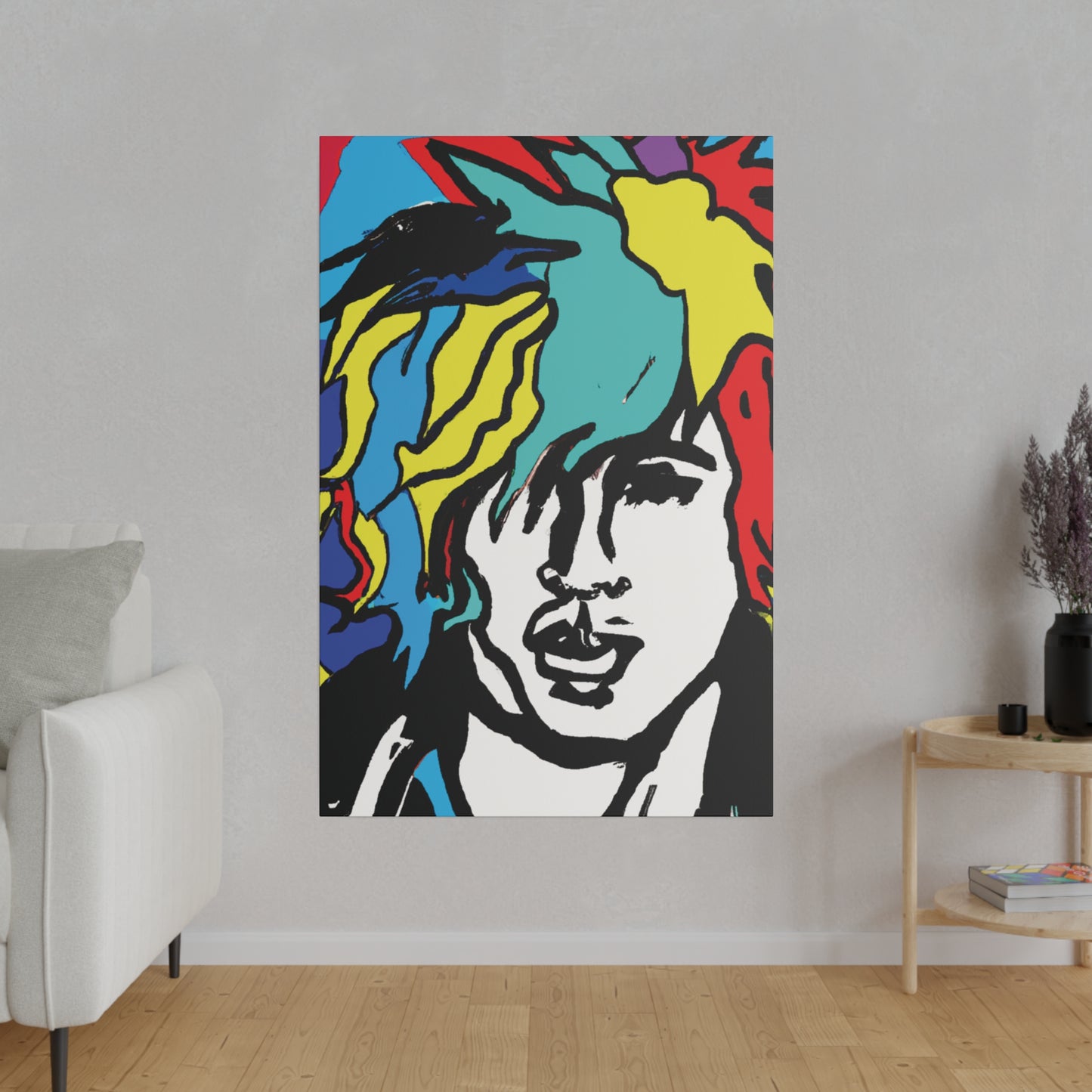 7456M - Rockstar Painting Print | Face | Abstract | Poster | Home Decor | Wall Art | Music Art | Canvas