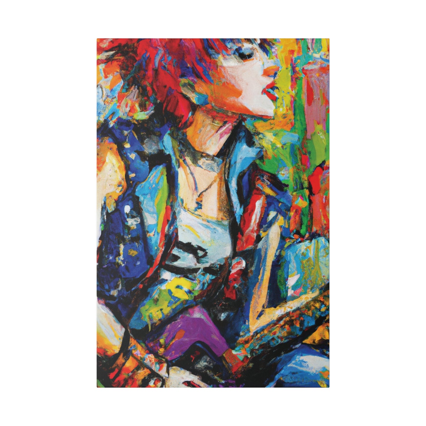 1135V - Rockstar Oil Painting Style Print | Poster | Home Decor | Wall Art | Music Art | Canvas