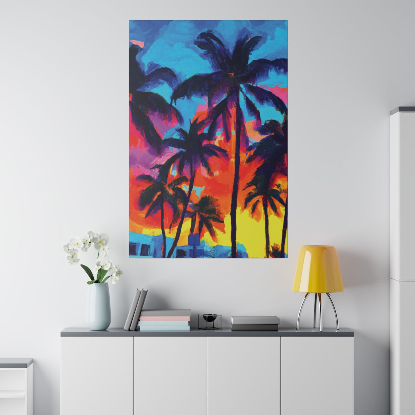 4672F - Miami Beach Sunset Painting Print | Miami | Beach | Sunset | Poster | Home Decor | Wall Art | Canvas