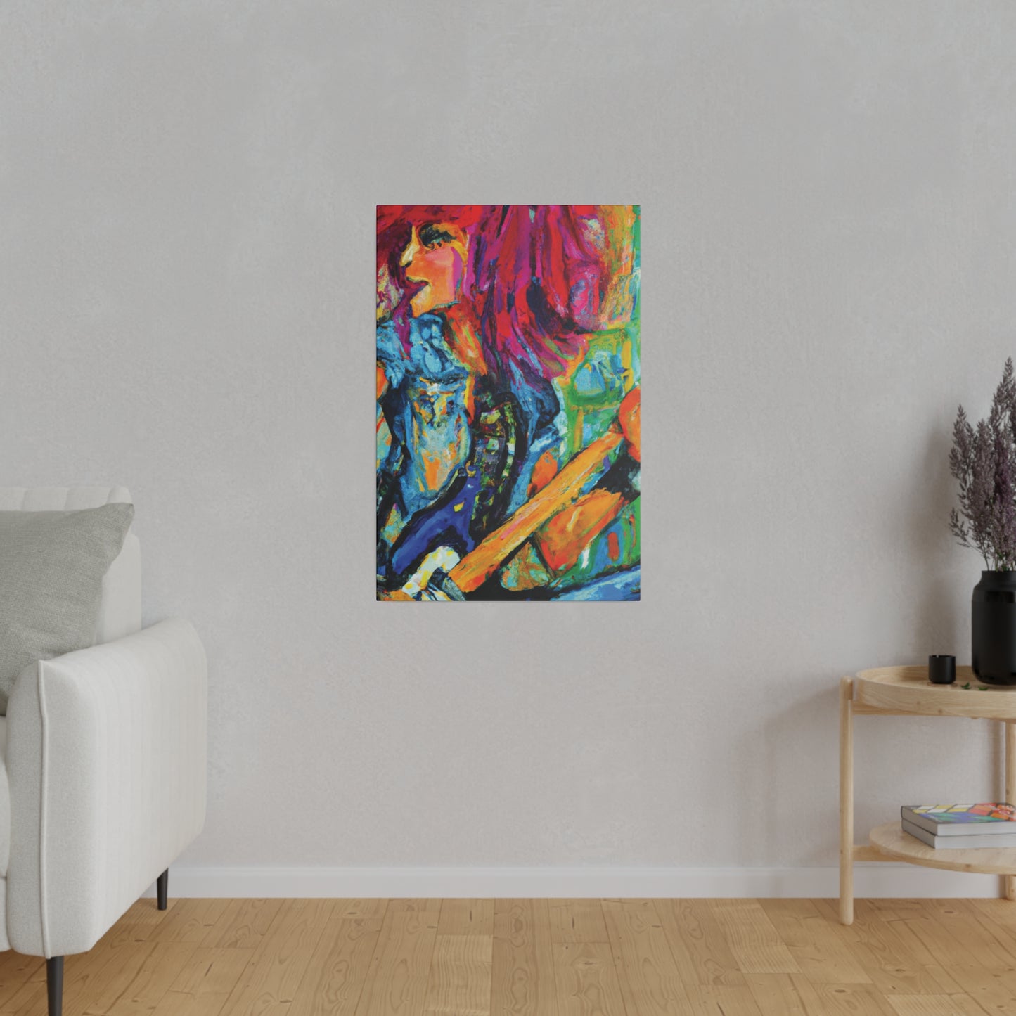 9483V - Rockstar Oil Painting Style Print | Poster | Home Decor | Wall Art | Music Art | Canvas
