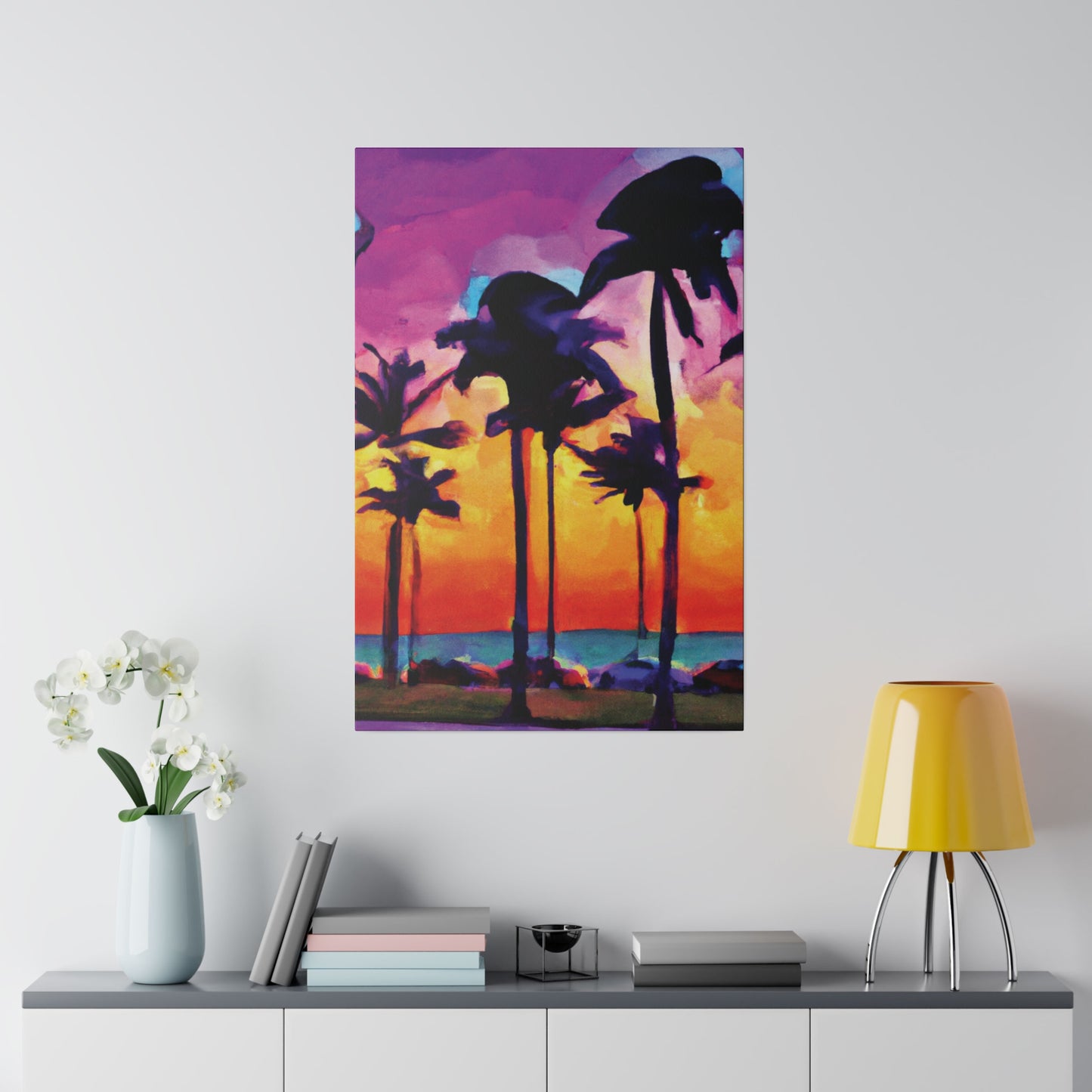 9824V - Miami Beach Sunset Painting Print | Miami | Beach | Sunset | Poster | Home Decor | Wall Art | Canvas