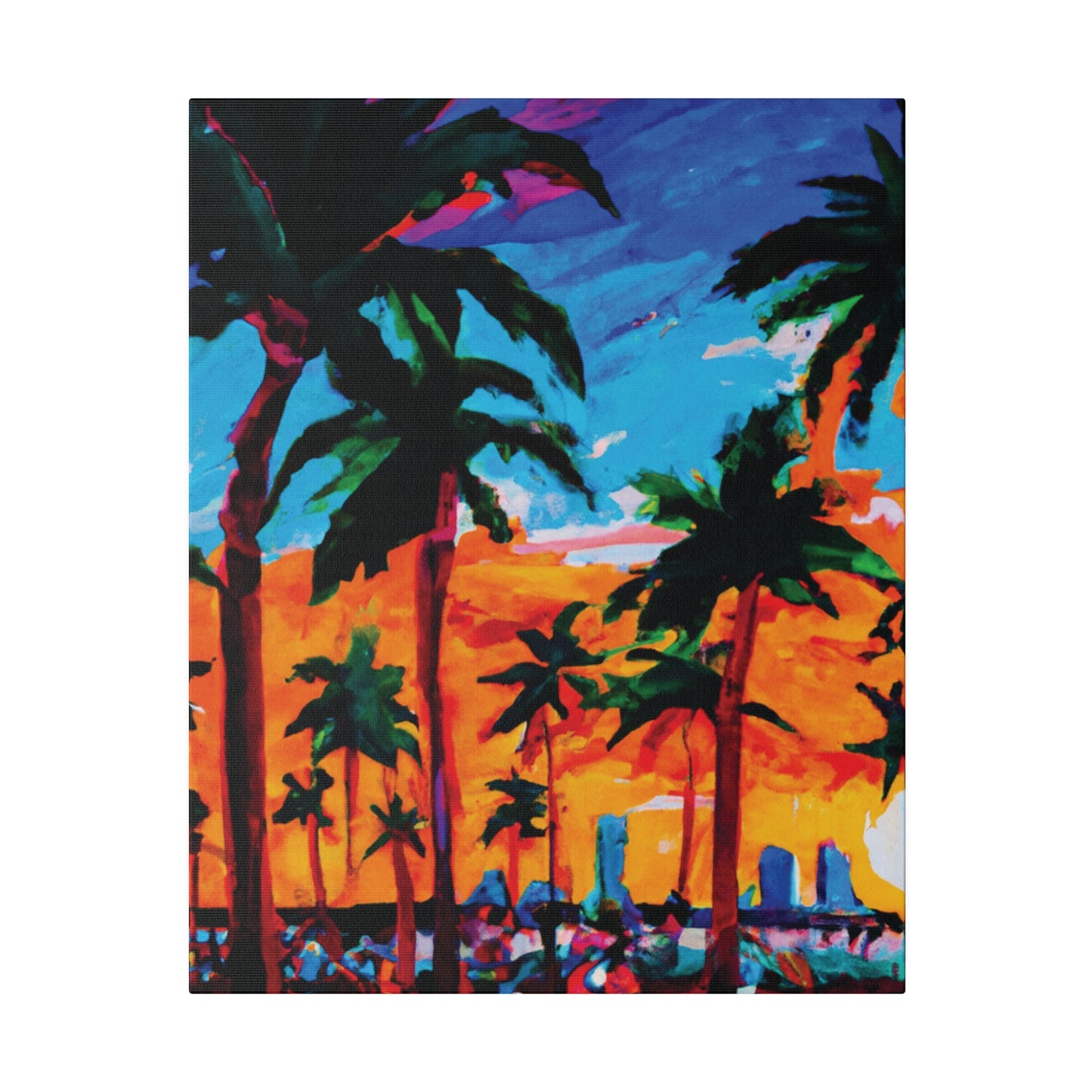 8453X - Miami Beach Sunset Painting Print | Miami | Beach | Sunset | Poster | Home Decor | Wall Art | Canvas