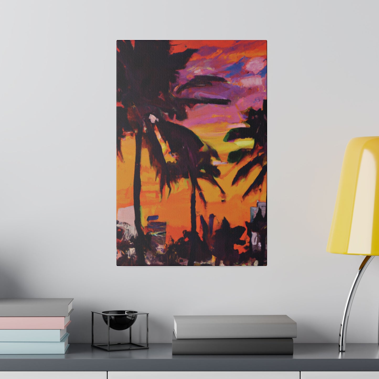 8409A - Miami Beach Sunset Painting Print | Miami | Beach | Sunset | Poster | Home Decor | Wall Art | Canvas