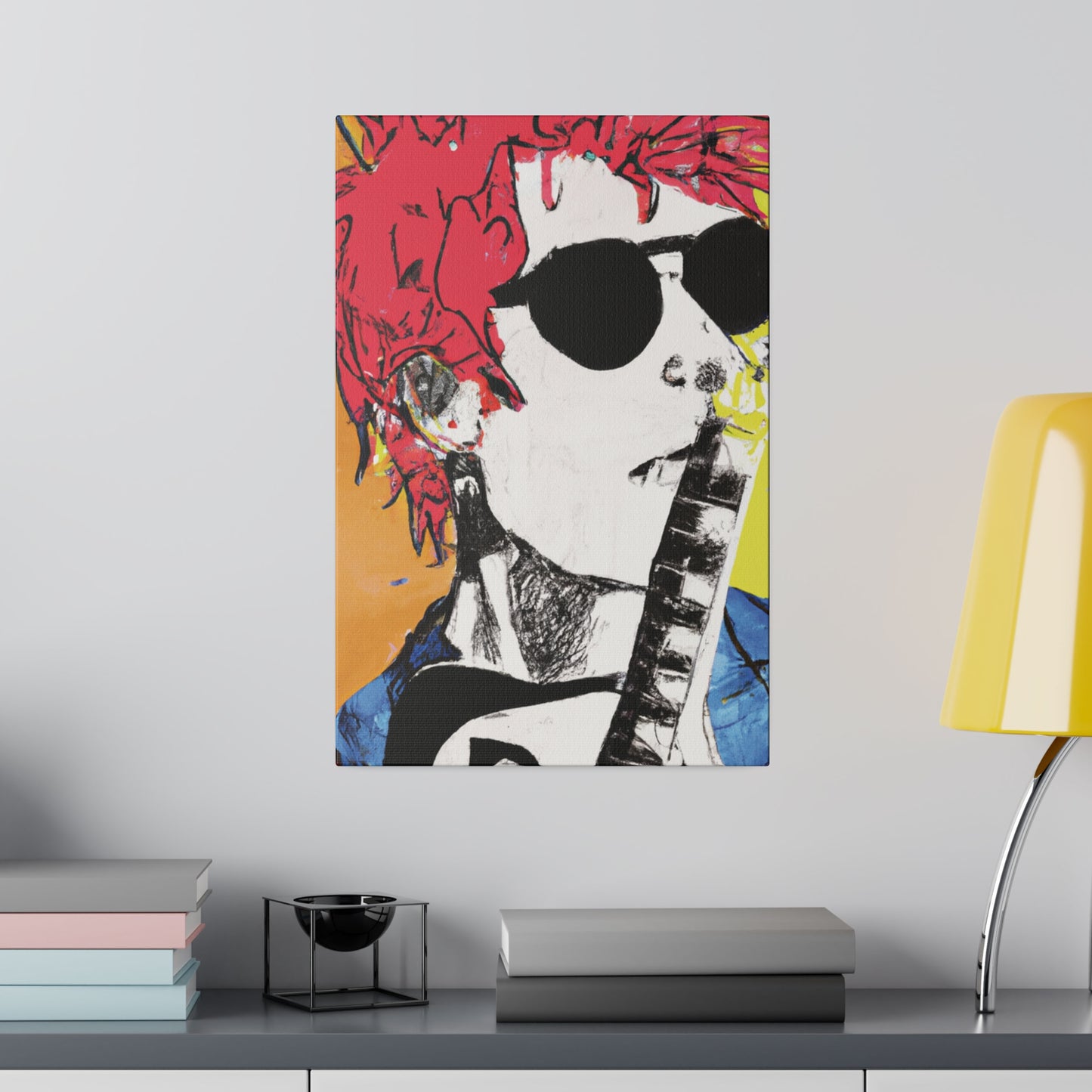 8995T - Rockstar Painting Print | Face | Abstract | Poster | Home Decor | Wall Art | Music Art | Canvas