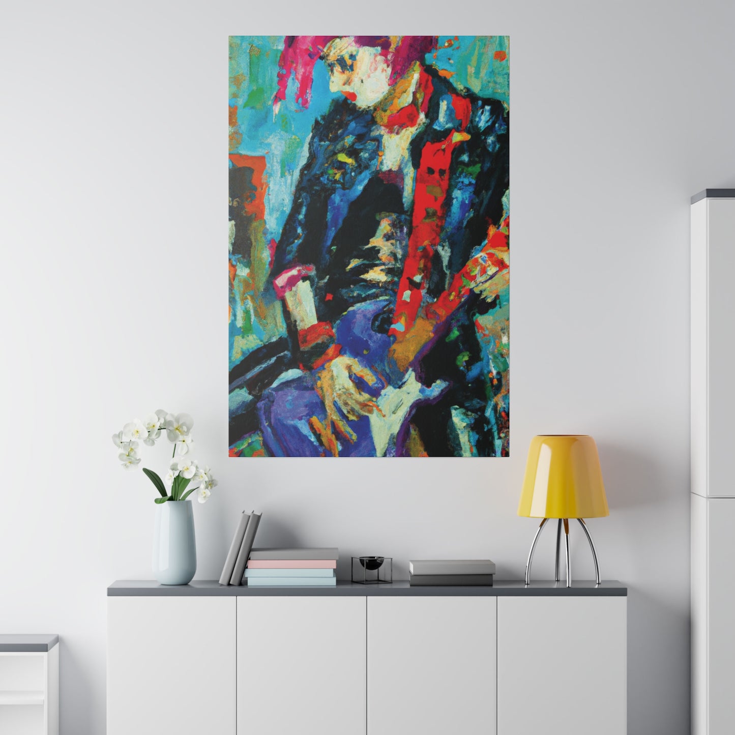 8275Z - Rockstar Oil Painting Style Print | Poster | Home Decor | Wall Art | Music Art | Canvas