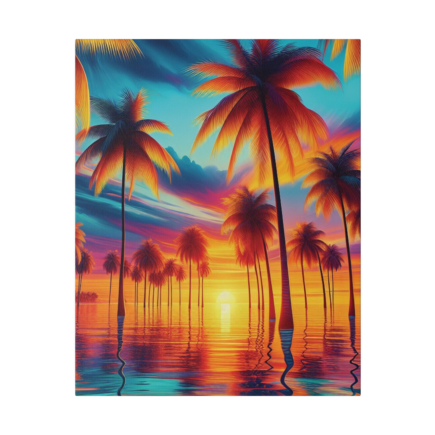 8235F - Miami Beach Sunset Painting Print | Miami | Beach | Sunset | Poster | Home Decor | Wall Art | Canvas