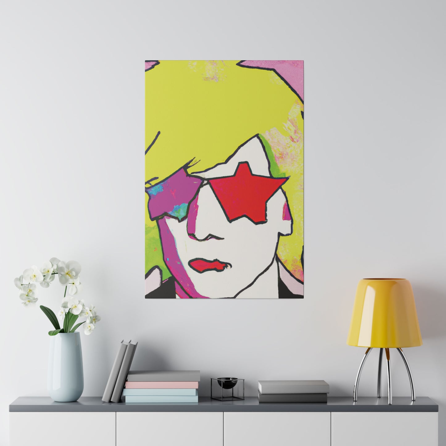 7452F - Rockstar Painting Print | Face | Abstract | Poster | Home Decor | Wall Art | Music Art | Canvas