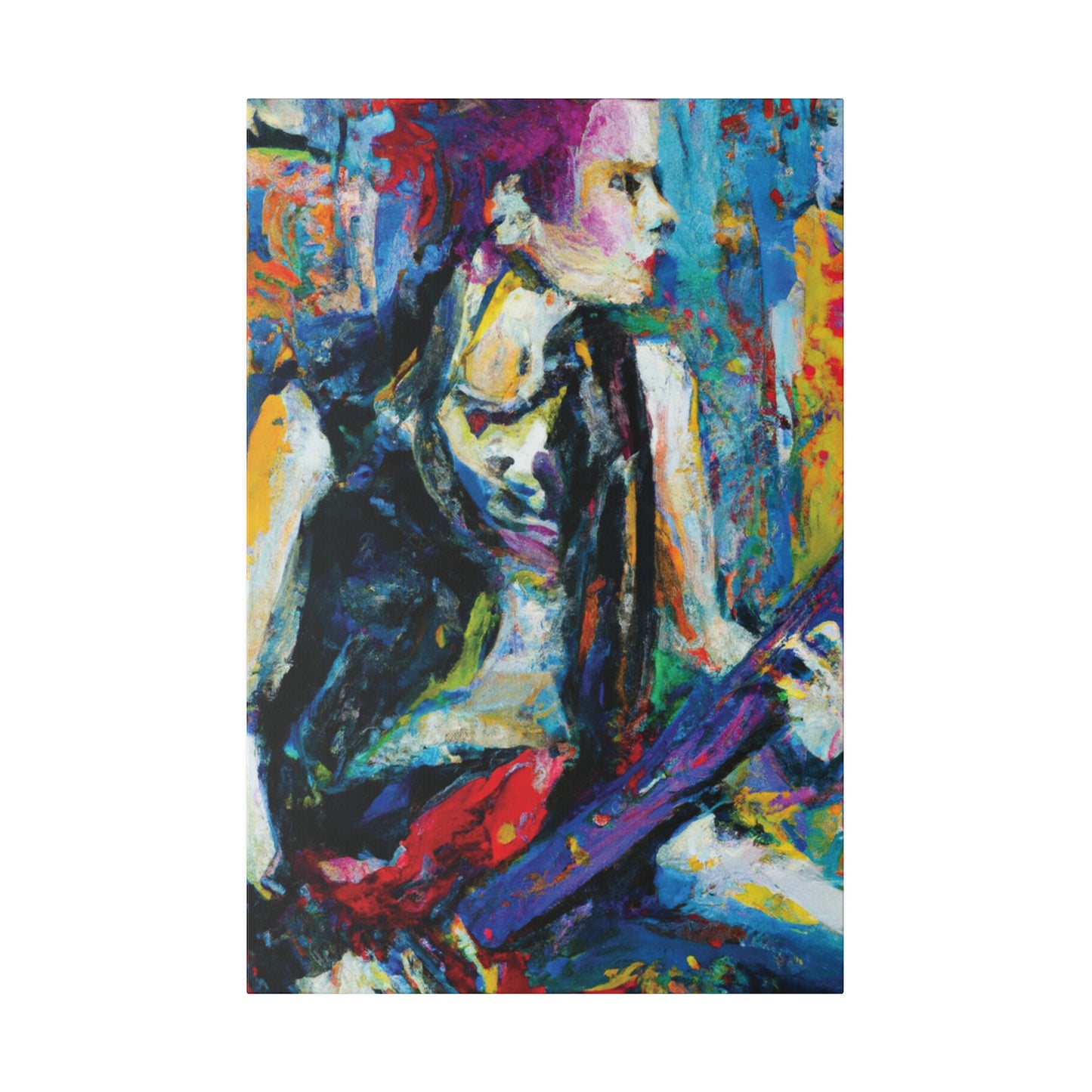 344U - Rockstar Oil Painting Style Print | Poster | Home Decor | Wall Art | Music Art | Canvas