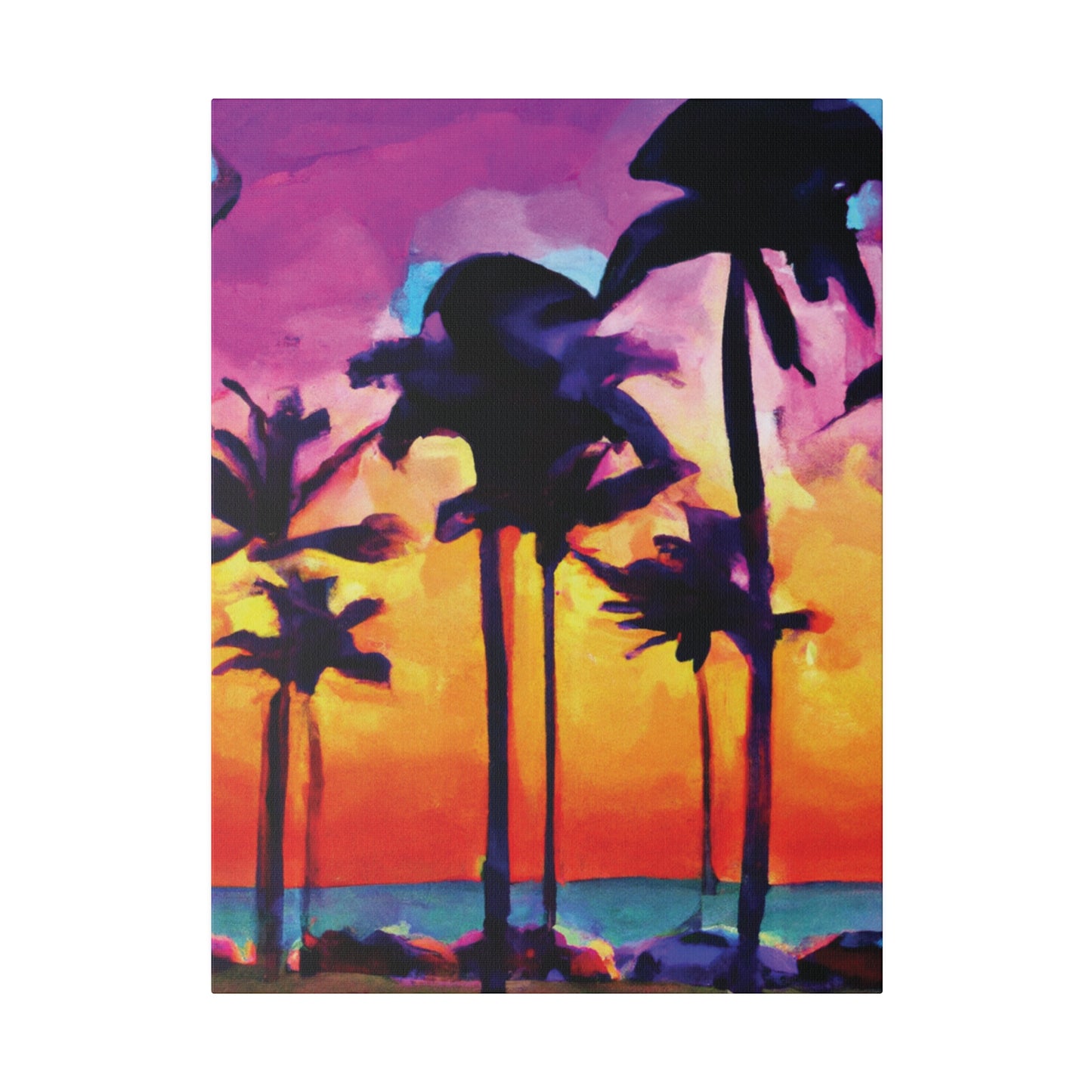 9824V - Miami Beach Sunset Painting Print | Miami | Beach | Sunset | Poster | Home Decor | Wall Art | Canvas