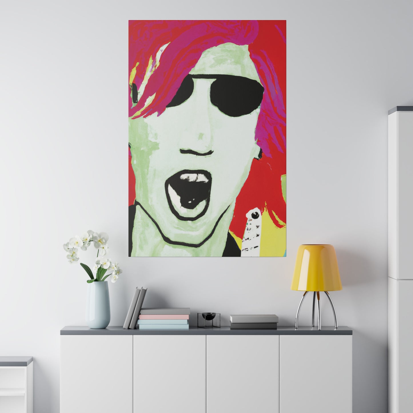 4662J - Rockstar Painting Print | Face | Abstract | Poster | Home Decor | Wall Art | Music Art | Canvas