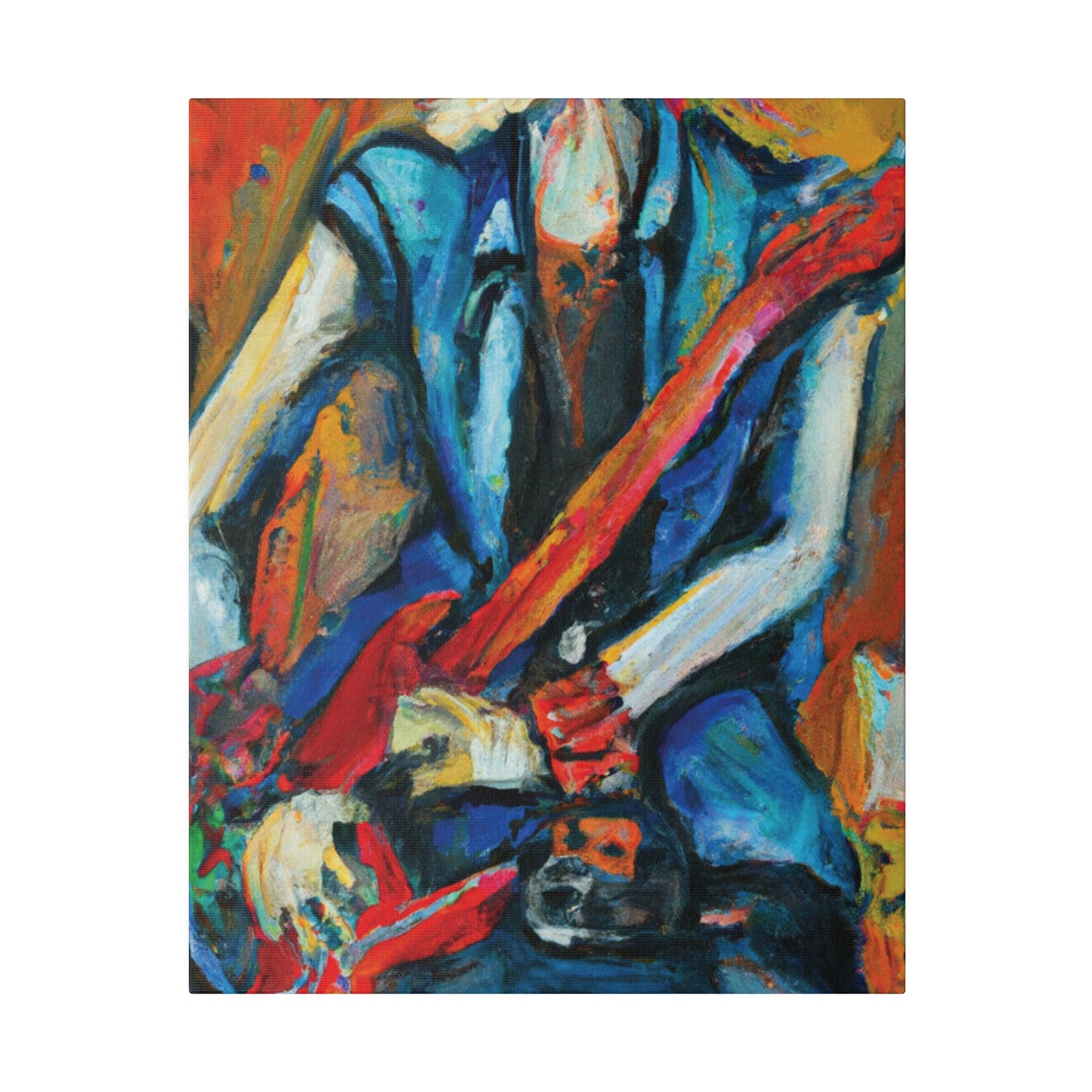 3B67 - Rockstar Oil Painting Style Print | Poster | Home Decor | Wall Art | Music Art | Canvas