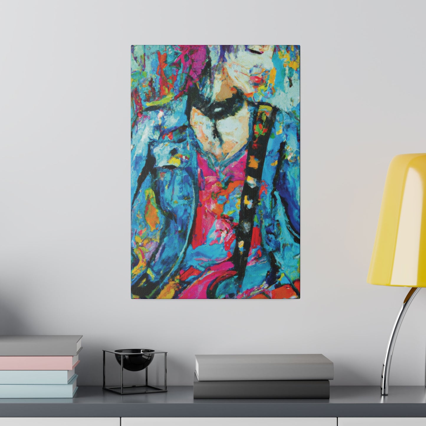 8374W - Rockstar Oil Painting Style Print | Poster | Home Decor | Wall Art | Music Art | Canvas