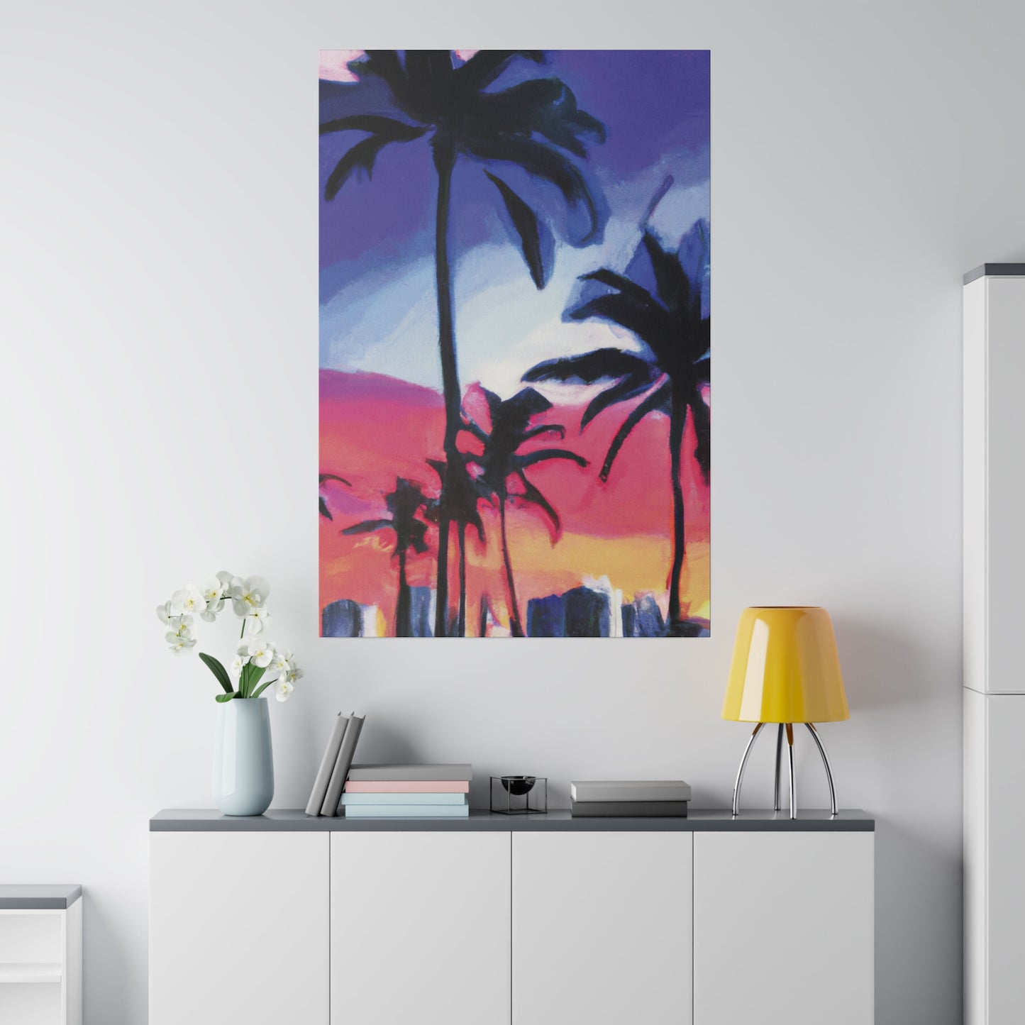 7473F - Miami Beach Sunset Painting Print | Miami | Beach | Sunset | Poster | Home Decor | Wall Art | Canvas