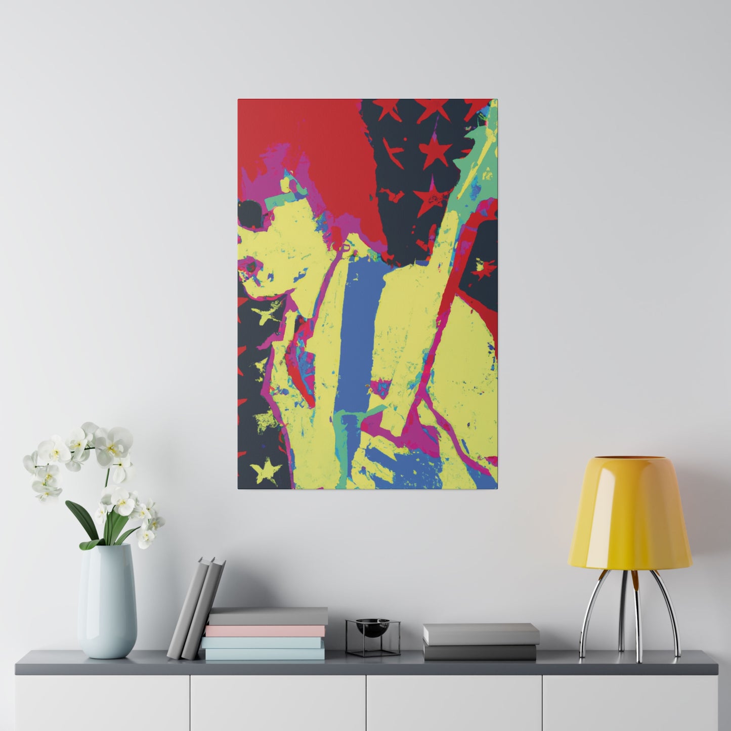 9735F - Rockstar Painting Print | Face | Abstract | Poster | Home Decor | Wall Art | Music Art | Canvas