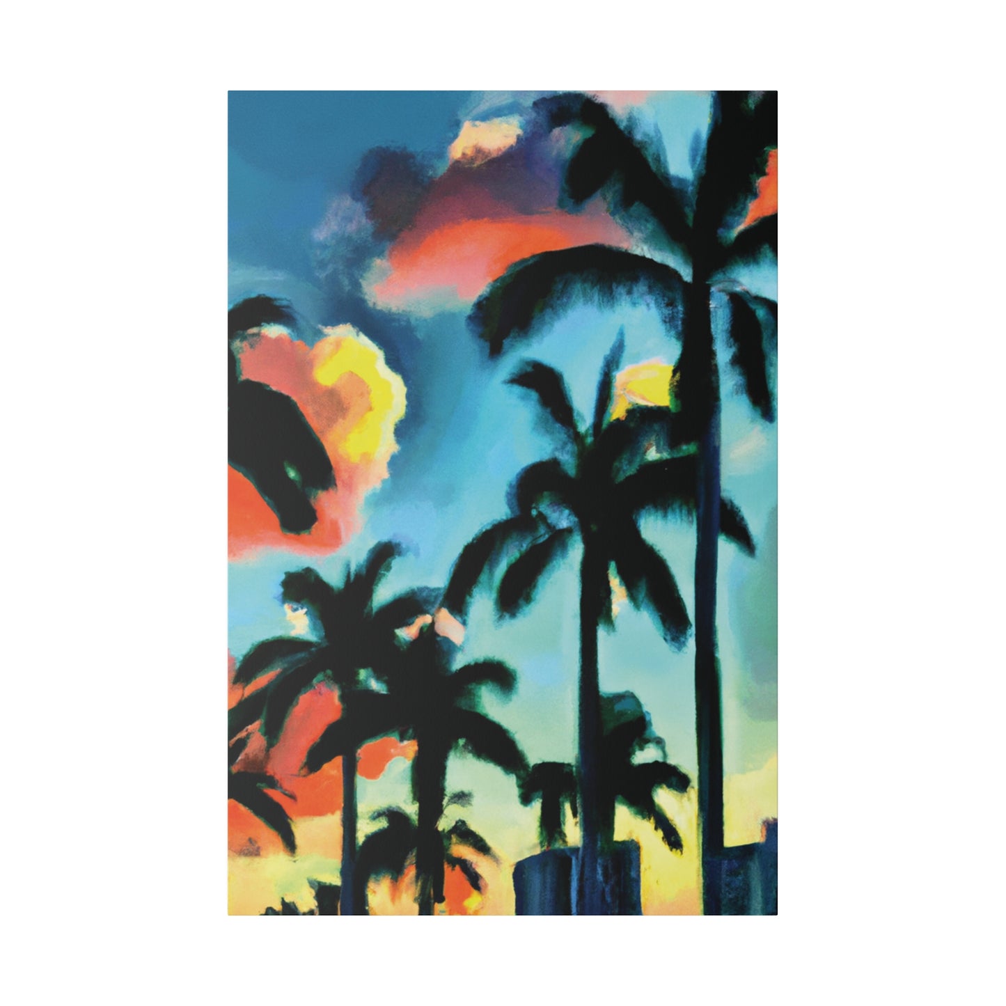 8724W - Miami Beach Sunset Painting Print | Miami | Beach | Sunset | Poster | Home Decor | Wall Art | Canvas