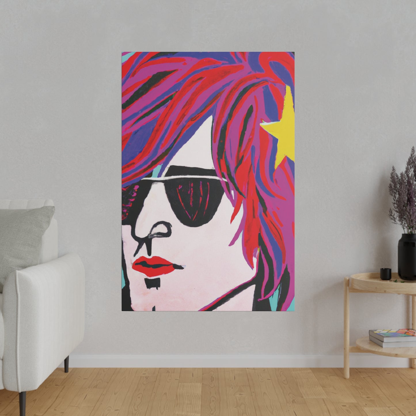 3293X - Rockstar Painting Print | Face | Abstract | Poster | Home Decor | Wall Art | Music Art | Canvas