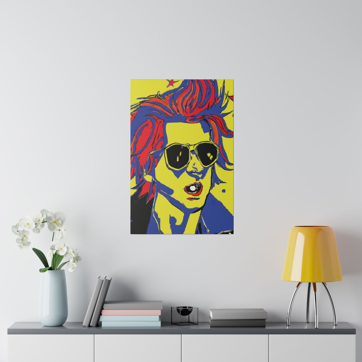 7446Z - Rockstar Painting Print | Face | Abstract | Poster | Home Decor | Wall Art | Music Art | Canvas