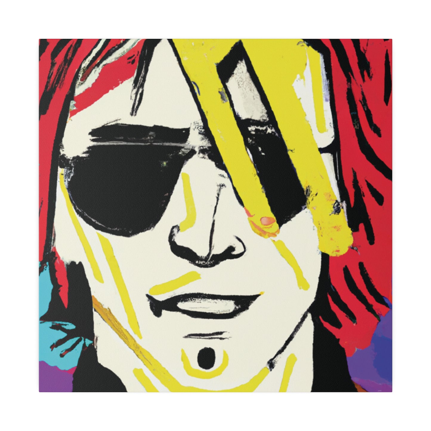 7106Z - Rockstar Painting Print | Face | Abstract | Poster | Home Decor | Wall Art | Music Art | Canvas