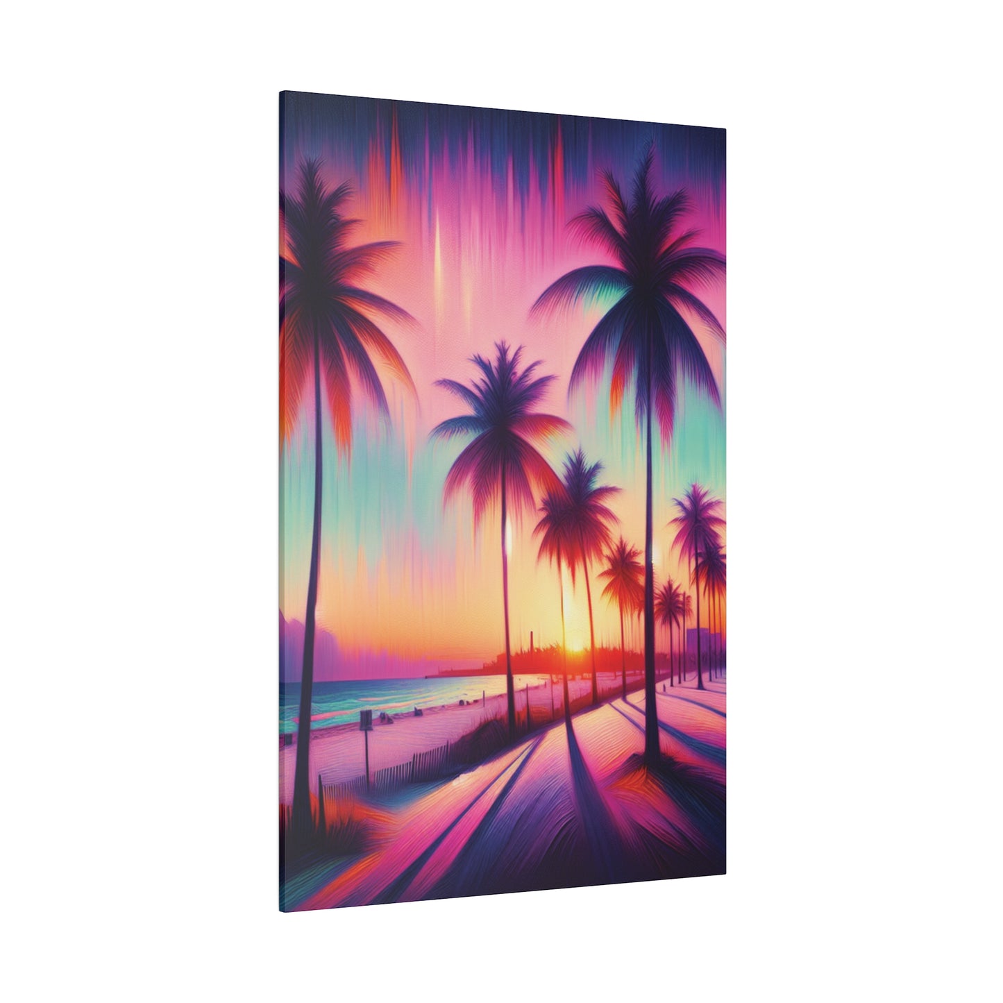 7892Z - miami beach art, sunset background, ocean art work, beach art work, sunset designs, miami beach painting, miami beach print