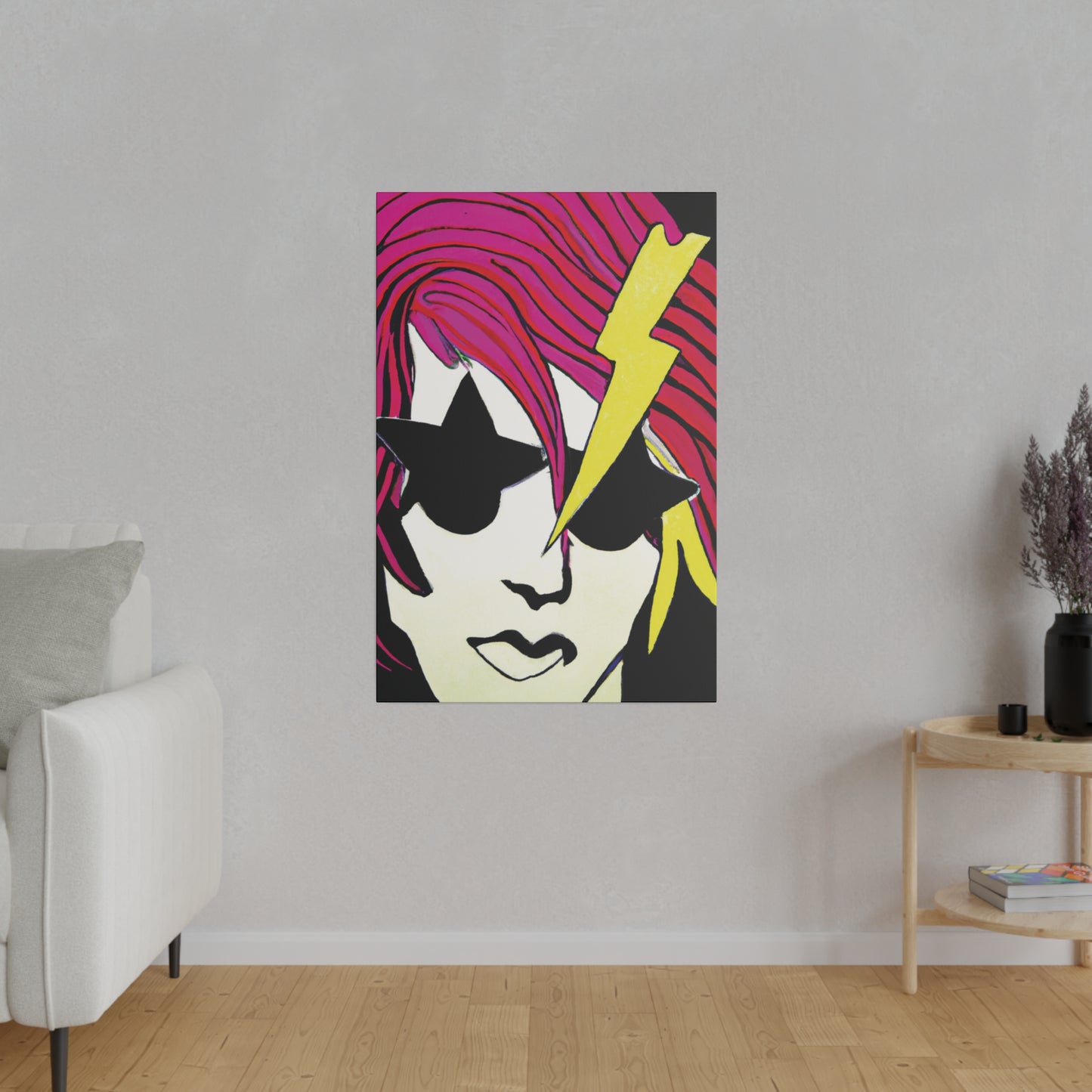 9087G - Rockstar Painting Print | Face | Abstract | Poster | Home Decor | Wall Art | Music Art | Canvas