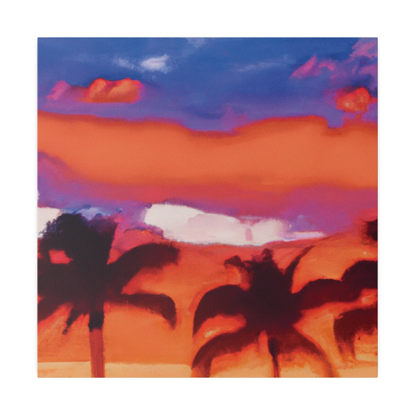 8546B - Miami Beach Sunset Painting Print | Miami | Beach | Sunset | Poster | Home Decor | Wall Art | Canvas