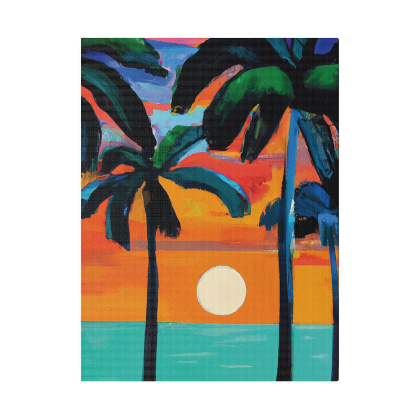 4567C - Miami Beach Sunset Painting Print | Miami | Beach | Sunset | Poster | Home Decor | Wall Art | Canvas