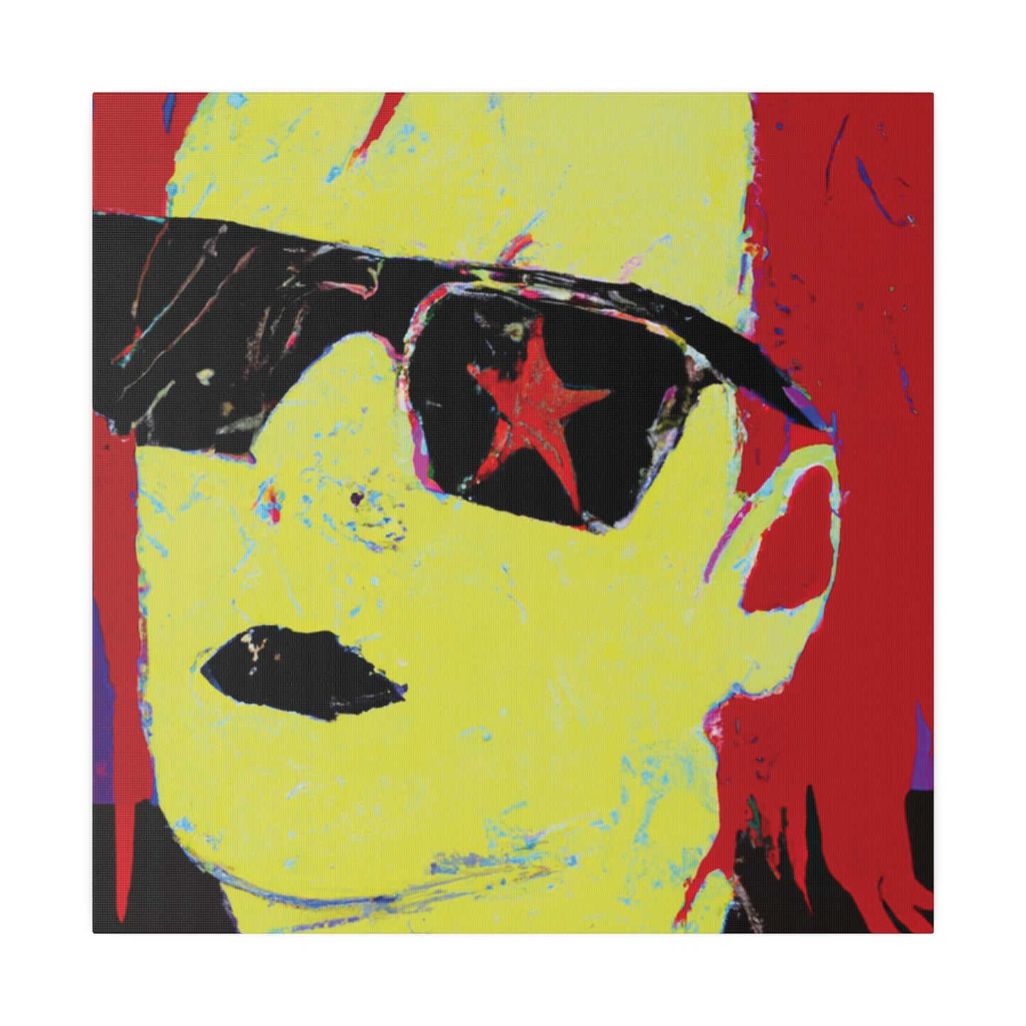 4792S - Rockstar Painting Print | Face | Abstract | Poster | Home Decor | Wall Art | Music Art | Canvas