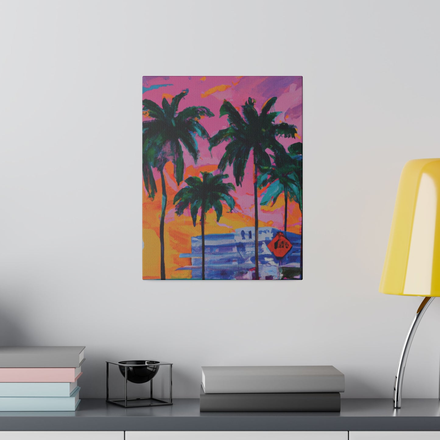 5487P - Miami Beach Sunset Painting Print | Miami | Beach | Sunset | Poster | Home Decor | Wall Art | Canvas