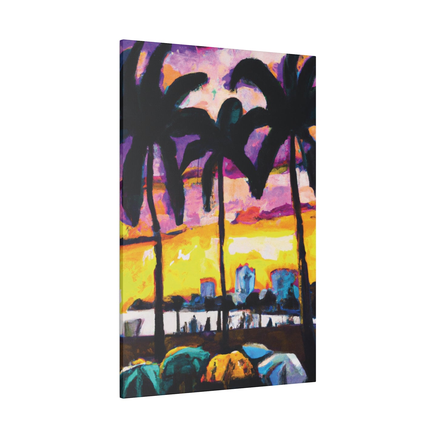 5162A - Miami Beach Sunset Painting Print | Miami | Beach | Sunset | Poster | Home Decor | Wall Art | Canvas