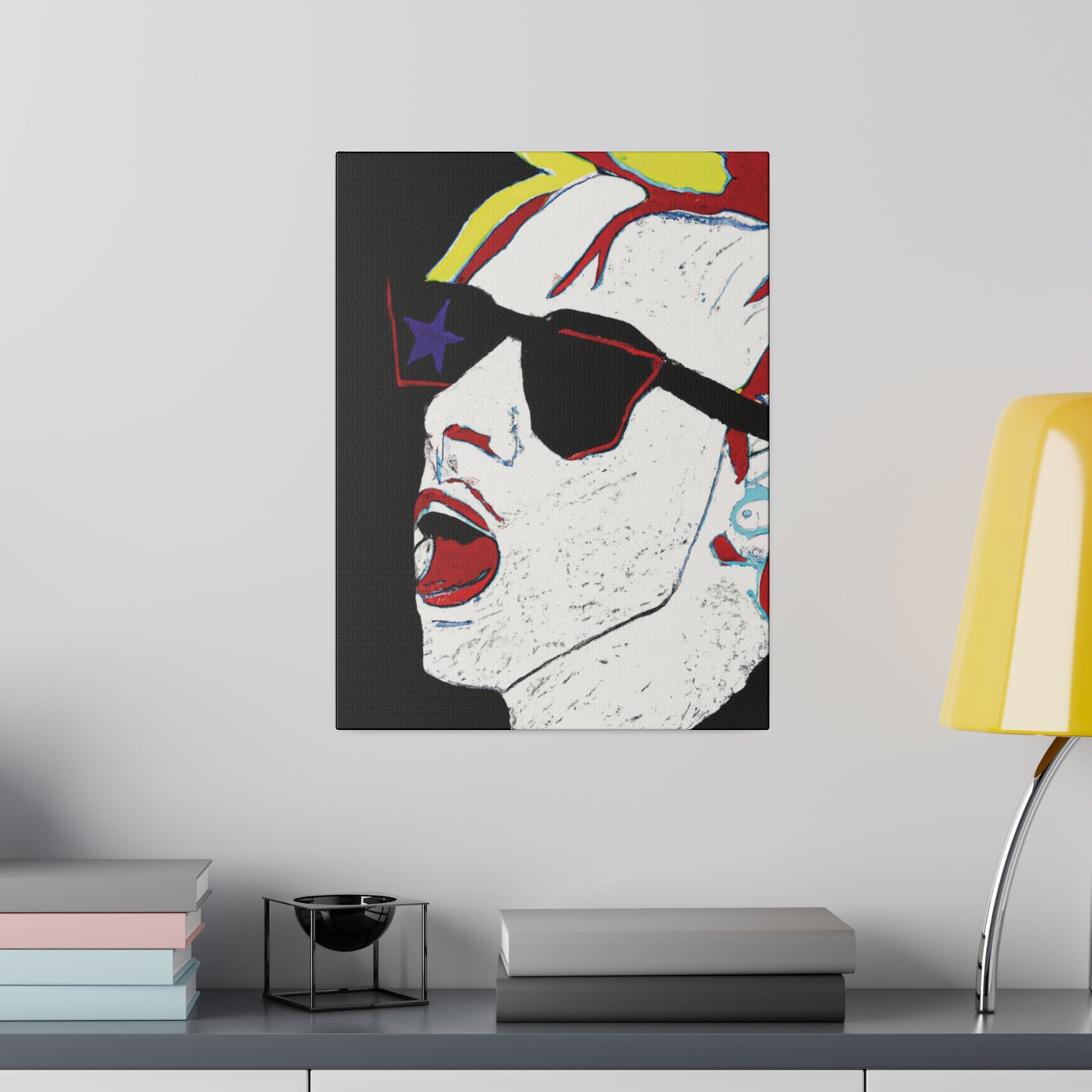 1889X - Rockstar Painting Print | Face | Abstract | Poster | Home Decor | Wall Art | Music Art | Canvas