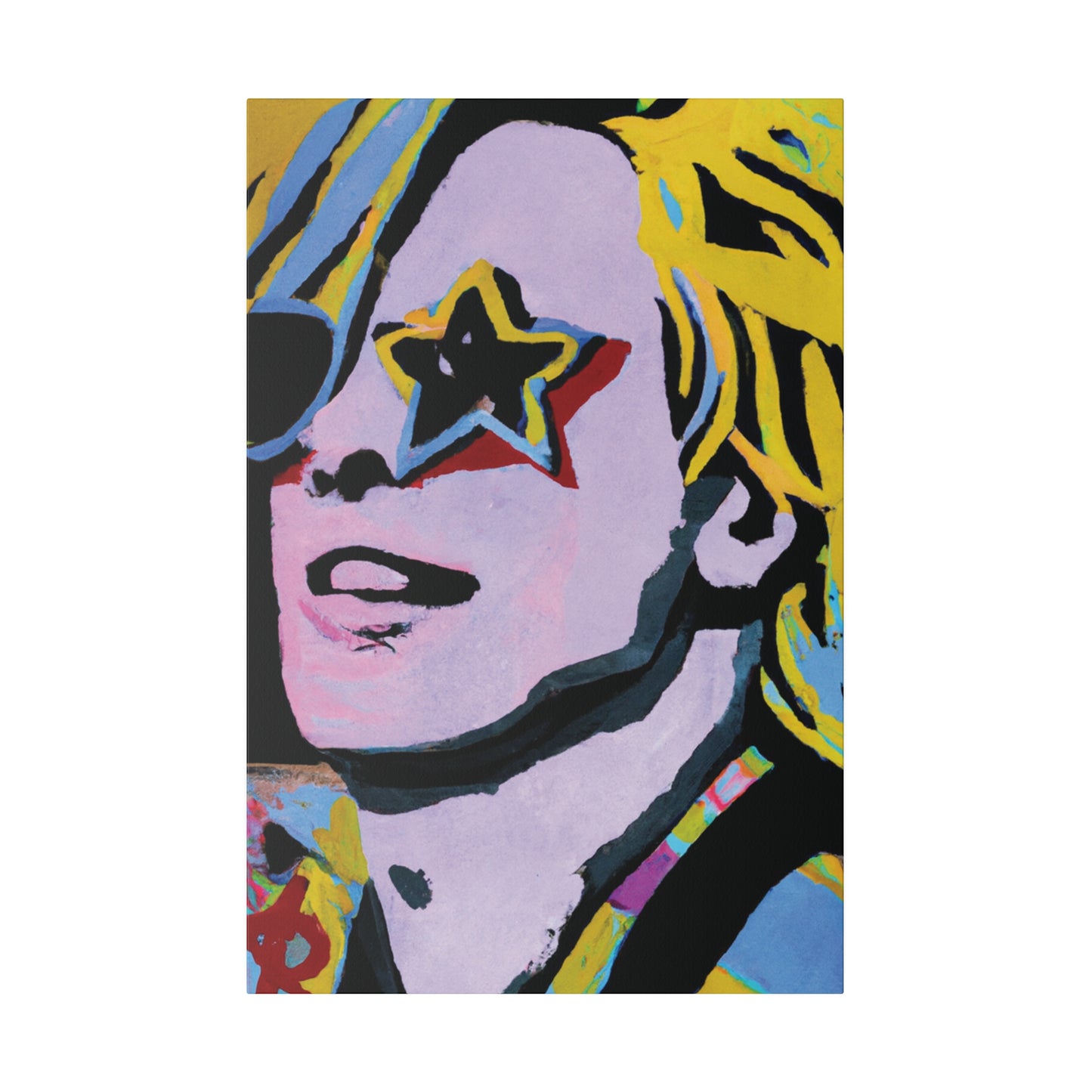 5027F - Rockstar Painting Print | Face | Abstract | Poster | Home Decor | Wall Art | Music Art | Canvas