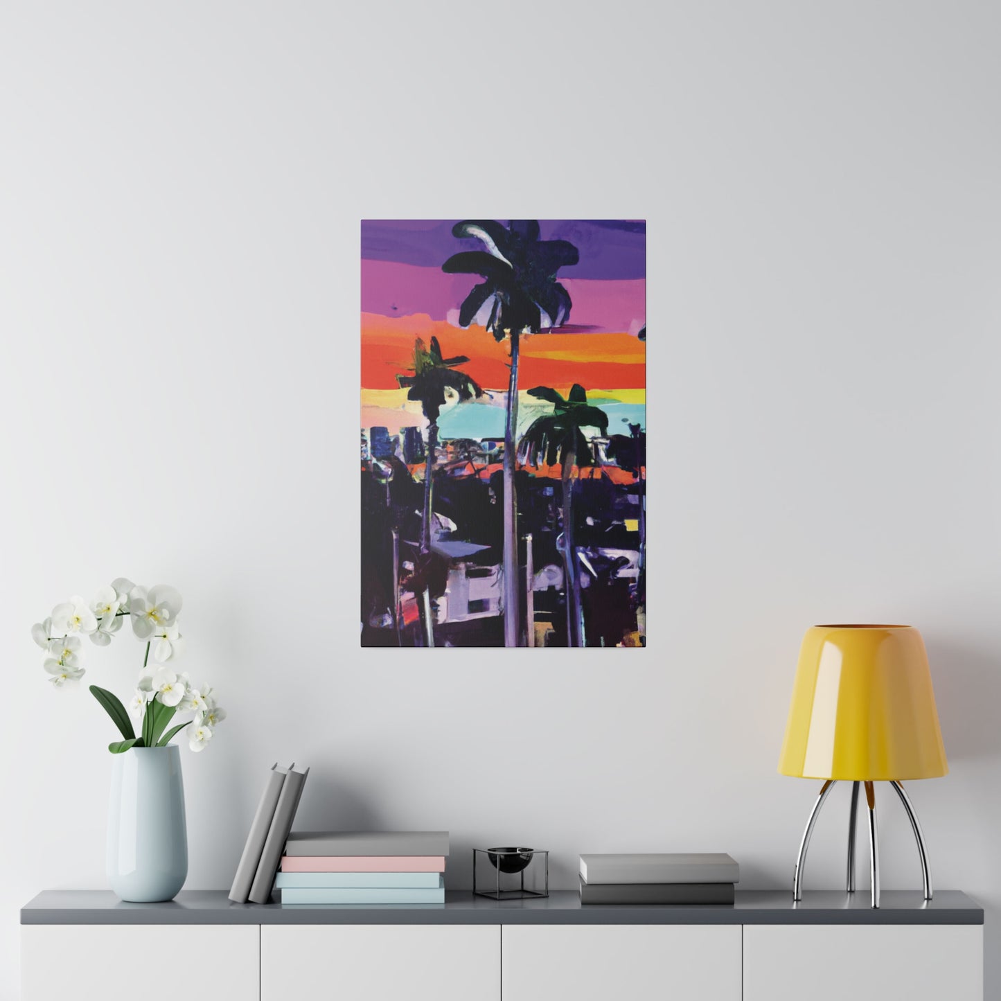 8668T - Miami Beach Sunset Painting Print | Miami | Beach | Sunset | Poster | Home Decor | Wall Art | Canvas