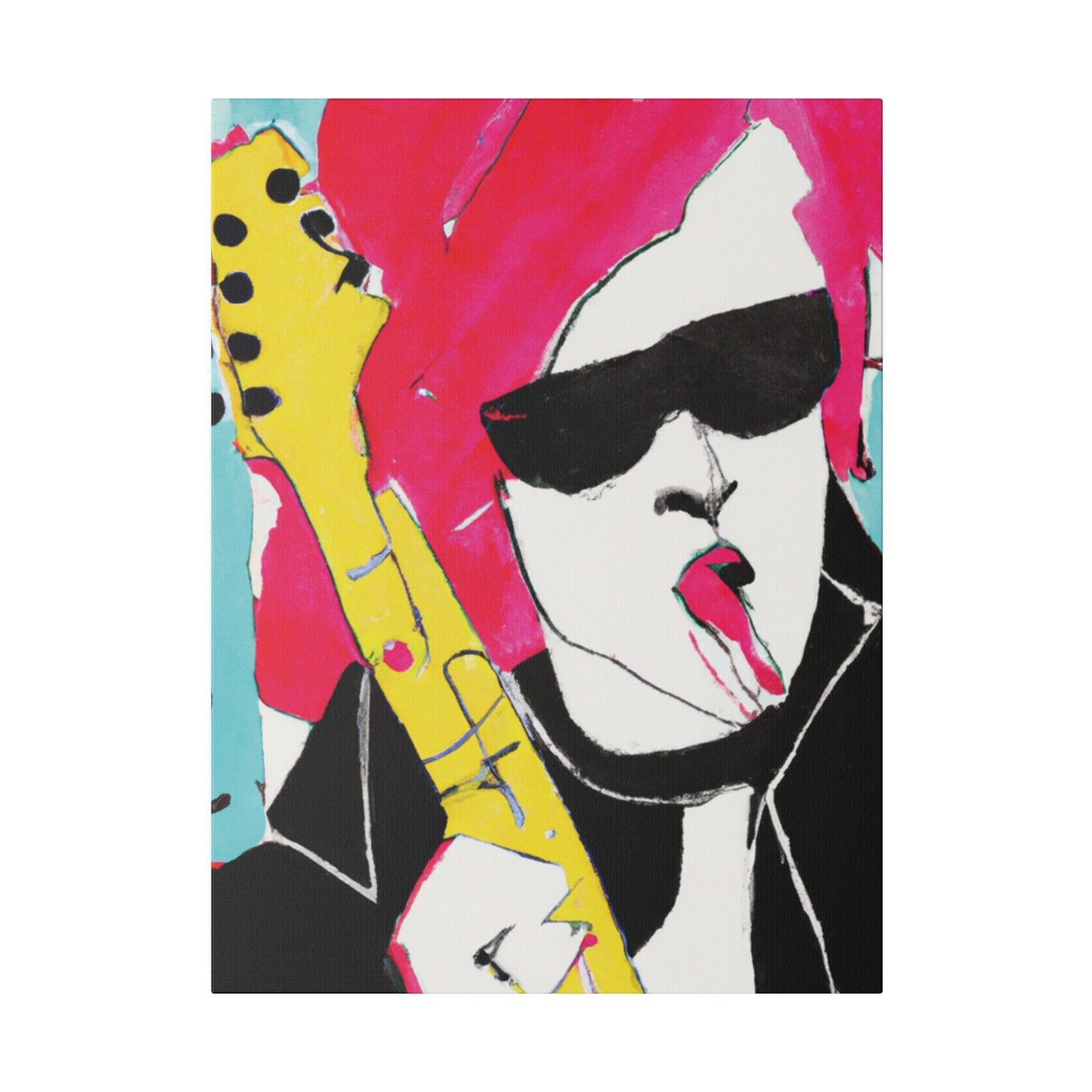 8791V - Rockstar Painting Print | Face | Abstract | Poster | Home Decor | Wall Art | Music Art | Canvas