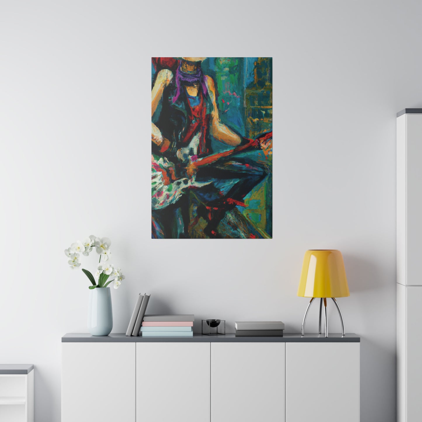 1163E - Rockstar Oil Painting Style Print | Poster | Home Decor | Wall Art | Music Art | Canvas